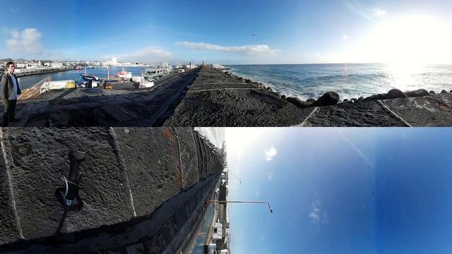 Ponta Delgada harbour, Azores. (360 degree video) смотреть онлайн