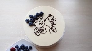 Рисунок шоколадом на торте