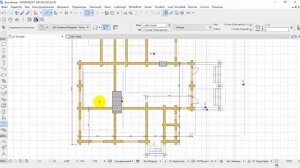 Дом из сруба с печью в программе Archicad. Видео №5