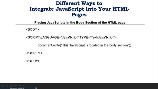 JavaScript Implementation in Urdu/Hindi