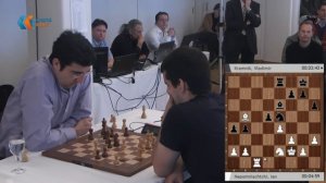 Непомнящий - Крамник, Ферзевый гамбит. 2 тур, Цюрих 2017 рапид. Шахматы