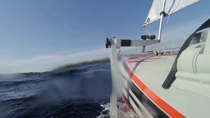 Inflatable dinghy sailing/На надувнушке под парусом