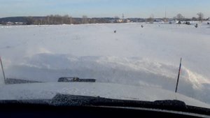 Работа снежного отвала на Шевроле Нива