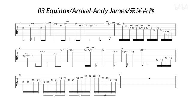 Andy James " Equinox " Guitar Tabs from Arrival Album!!