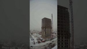 ЖК Притяжение г.Новосибирск таймлапс строительства 1го дома  2022-2024
