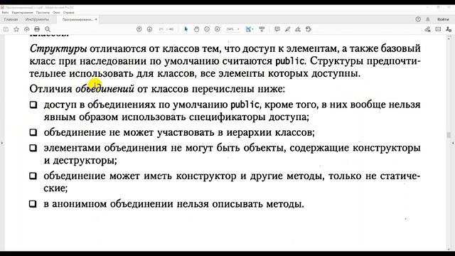 83 Отличие структур и объединений от классов смотреть онлайн