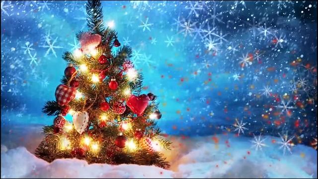 ФУТАЖ?НОВОГОДНЯЯ ЕЛКА И РОЖДЕСТВЕНСКАЯ МЕЛОДИЯ??ПАДАЕТ СНЕГ❄️МОНТАЖ ВИДЕО.