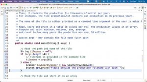 Java M11GA2P1b Production Analysis - Read filename