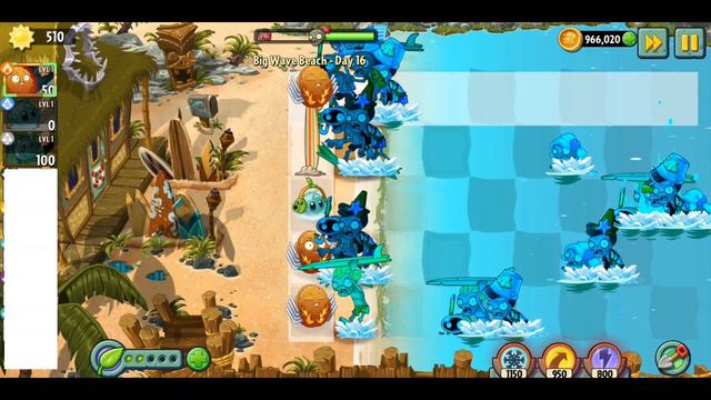 PvZ 2: Big Wave Beach - Day 16 limit 3 Explode-O-Nuts - Trio Explode-O-Nut Iceberg Hurrikale Cleare смотреть онлайн