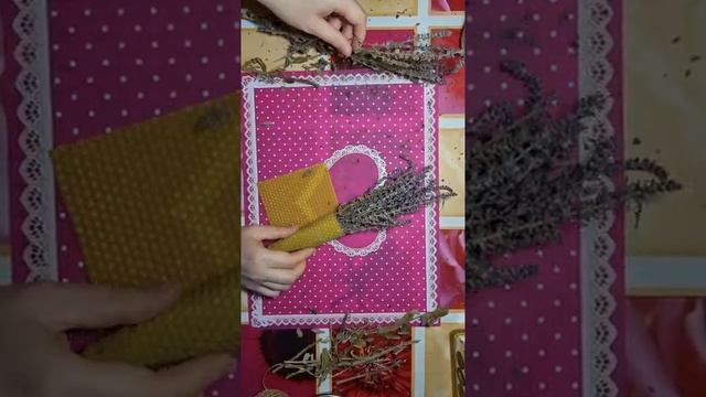 Свеча из вощины с шалфеем diy #свечисвоимируками #свечисшалфеем #воскипламя свечистравами