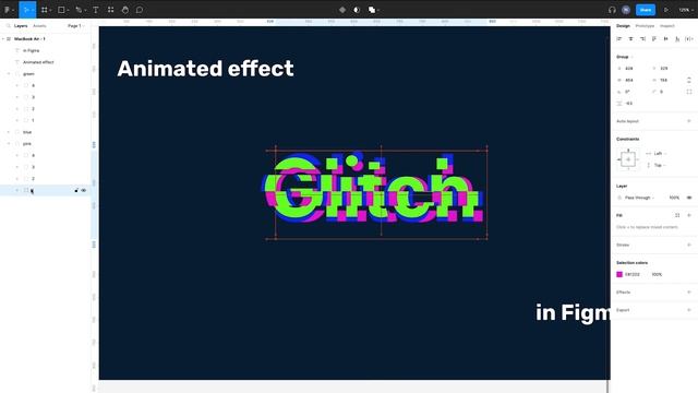 Glitch animation effect in Figma