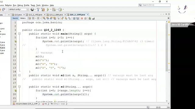 Java Varargs in Code Tutorial. (enthuware.ocajp.i.v8.2.1249) смотреть онлайн