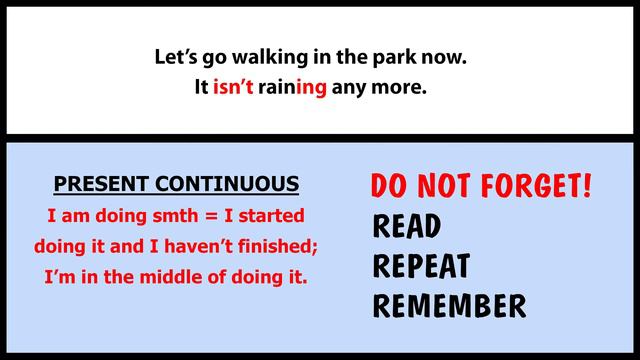PRESENT CONTINUOUS SENTENCES