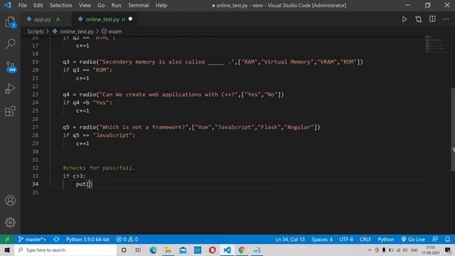 online exam - project | web application | python |