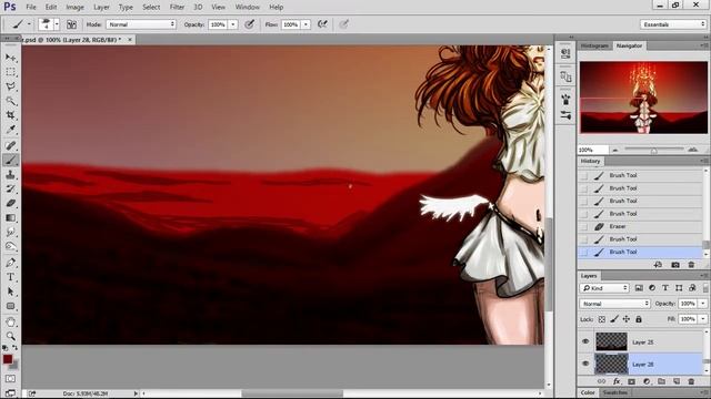 Anime Girl Art - Photoshop Timelapse Drawing смотреть онлайн