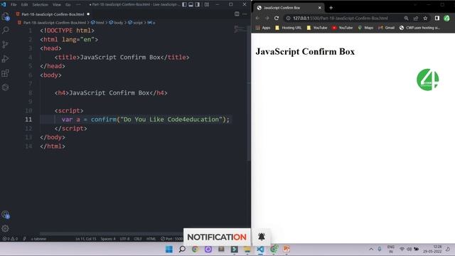 JavaScript Tutorial In Hindi | JavaScript Confirm Box Tutorial In Hindi | JavaScript In Hindi | #18