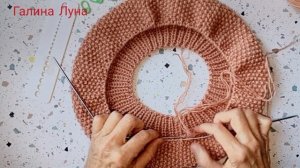Вязание. Берет спицами узором рис или жемчужным узором