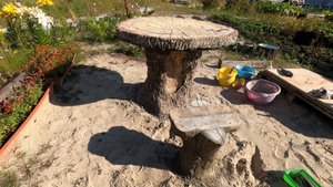 Лавка - пенёк из арт - бетона