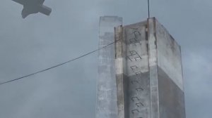 ДЕМОНТАЖ ДЫМОВОЙ ТРУБЫ КОТЕЛЬНОЙ — КРЫМ, ЯЛТА, ИНТУРИСТ