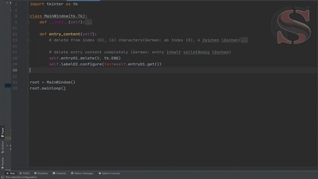Python Tkinter Entry Widget [method delete] english #3