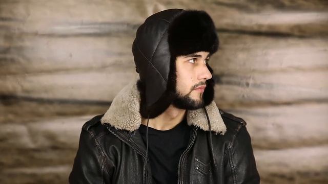 Интернет-магазин меховых шапок. Ушанка-бомбер из меха норки и кожи. смотреть онлайн