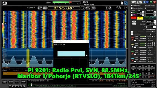 26.06.2022 05:32UTC, [Es], Radio Prvi, Словения, 88.5МГц, 1841км