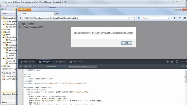 Error handling | Javascript (In Ten Easy Steps)