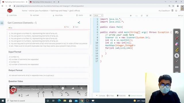Get common elements-1 | HashMap and Heap | In English | Java | Video_3