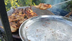 перепелки жарились на садже с овощами #пепепелки#садж#овощинасадже#пп#зож#дрова#мангал#