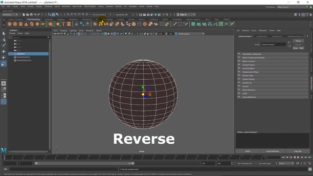 Как отобразить и вывернуть нормали | Maya 2018