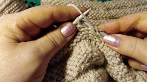 Провязывание изнаночных петель  в круговом вязании