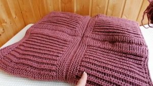 ВЯЗАНИЕ. ПЛЕД СПИЦАМИ. Простейший Народный Брусничный Плед #пледспицами