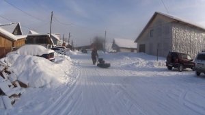 Первый выезд на мотобуксировщике! Лыжный модуль своими руками