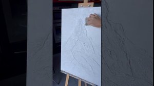 Рисуем гору текстурной пастой. Texture paste, acrylic, pottal