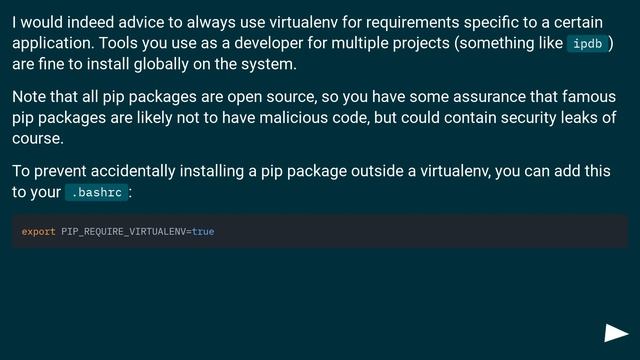 Global and local python installations, and accidentally running a requirements file outside of virt