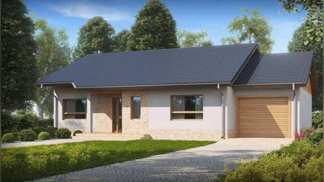 Замонавий уйлар проекти бир этажлик гаражи билан. Проекти одноэтажной дома смотреть онлайн