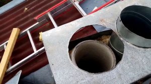 Котел *Лемакс* Дымоход.Вентиляция.Выход в одном коробе.Газовый канал без колпака. Зонт на вентиляци