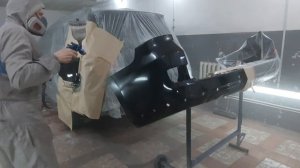 Toyota LC 200 - Покраска заднего крыла и бампера в переход.