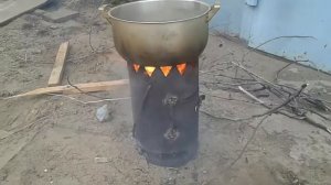 Походная печь из ресивера