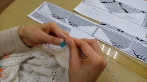 Вяжем шаль «Замёрзшие листья». Видеоурок (2 часть)