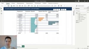 Многоуровневая сортировка виджета Матрица с помощью ROWNUMBER и ISFILTERED (DAX)