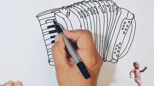 How to draw an Accordion // Как нарисовать аккордеон // Akkordeon rasmini Chizish