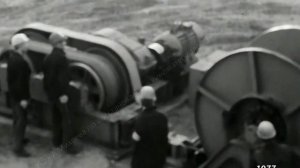 1977 год. Тюмень. Судостроительный завод. Спуск на воду плавучей электростанции "Северное сияние-5".