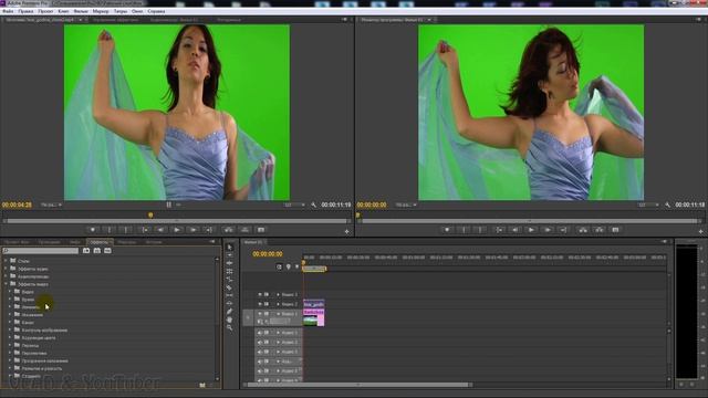 Как убрать зеленый фон в Adobe Premiere / How to remove green screen in Adobe Premiere смотреть онлайн