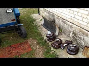 Крепление и установка отвала на самодельный трактор.