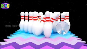 Alphabets with bowling ball | ABC phonics with Bowling pin | Bowling Ball Adventure For Kids