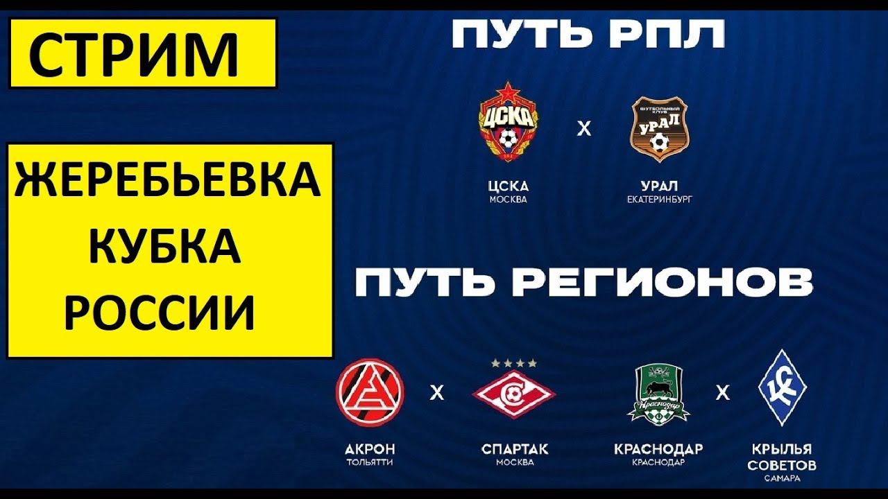 Стрим! Жеребьёвка Кубка России! Спартак и ЦСКА сыграют в финале Кубка?