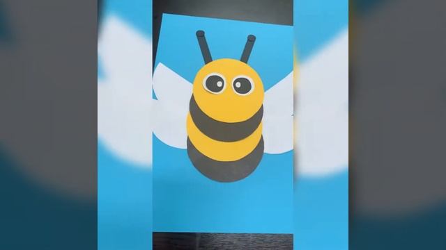 Поделка из бумаги, пчёлка! Для детей! Аппликация! Мастер-класс смотреть онлайн
