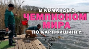 Карпфишинг. Соревнования 51 пара. Выступление с чемпионом мира. Мощные сазаны бегущие в камыш.