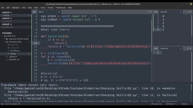 Q8 - Small Factorial | Sharping Skills | CPinPython